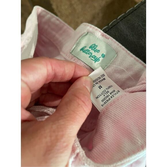 Blue buttercup pink ripped diamond fringe shorts size M - Picture 3 of 3